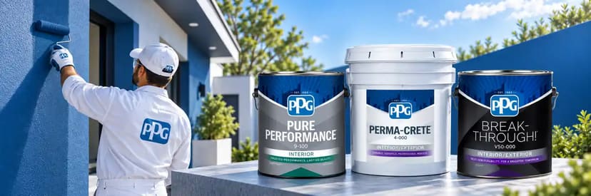 Aplicación de pintura PPG con la línea Pure Performance, Perma-Crete y Break-Through